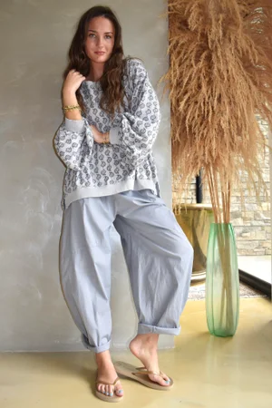Indira Lantern Sleeve Sweatshirt Smoke & Storm